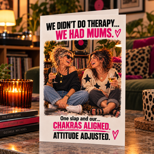 Gen X Humour Card: Retro Parenting Joke, Birthday Mum Nostalgia (A5)