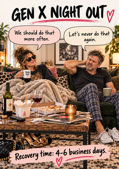 Gen X Birthday Card – Morning After Humor, Recovery Time (4–6 Business Days)