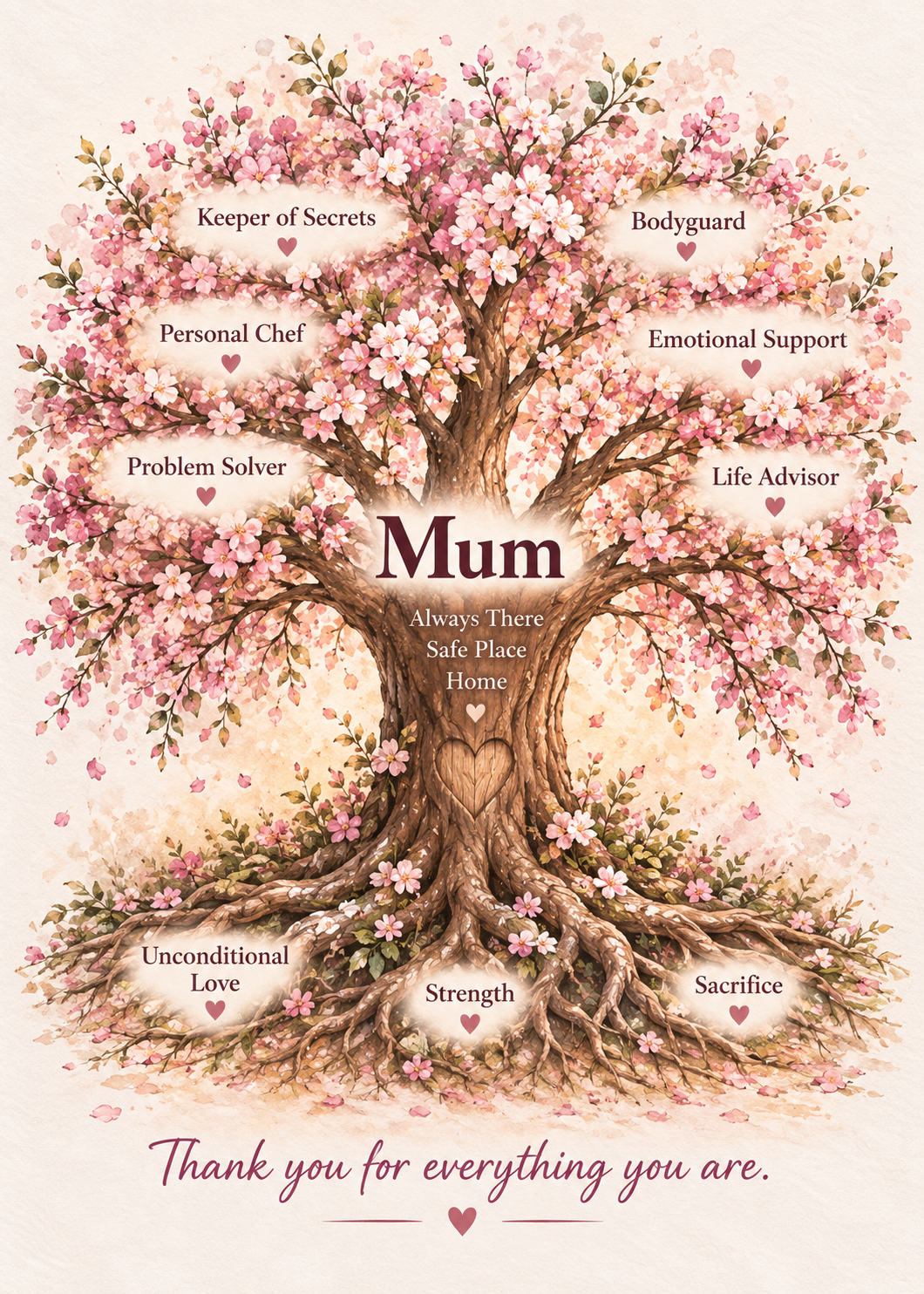 Mum Tree of Life Card: Birthday, Mother's Day, Thank You – Sentimental Greeting