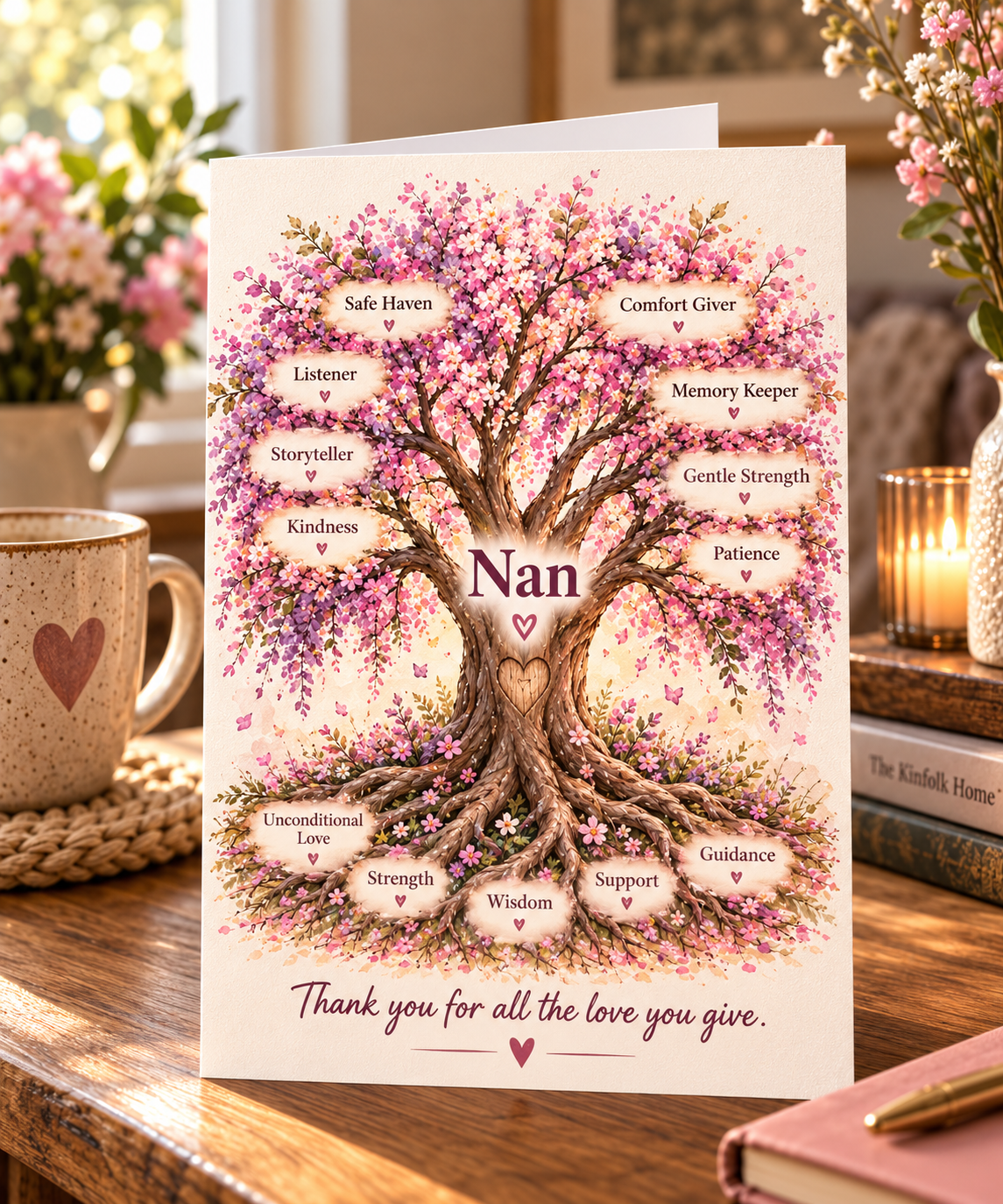 Nan Tree of Life Card: Birthday, Thank You, Sentimental Grandmother Gift