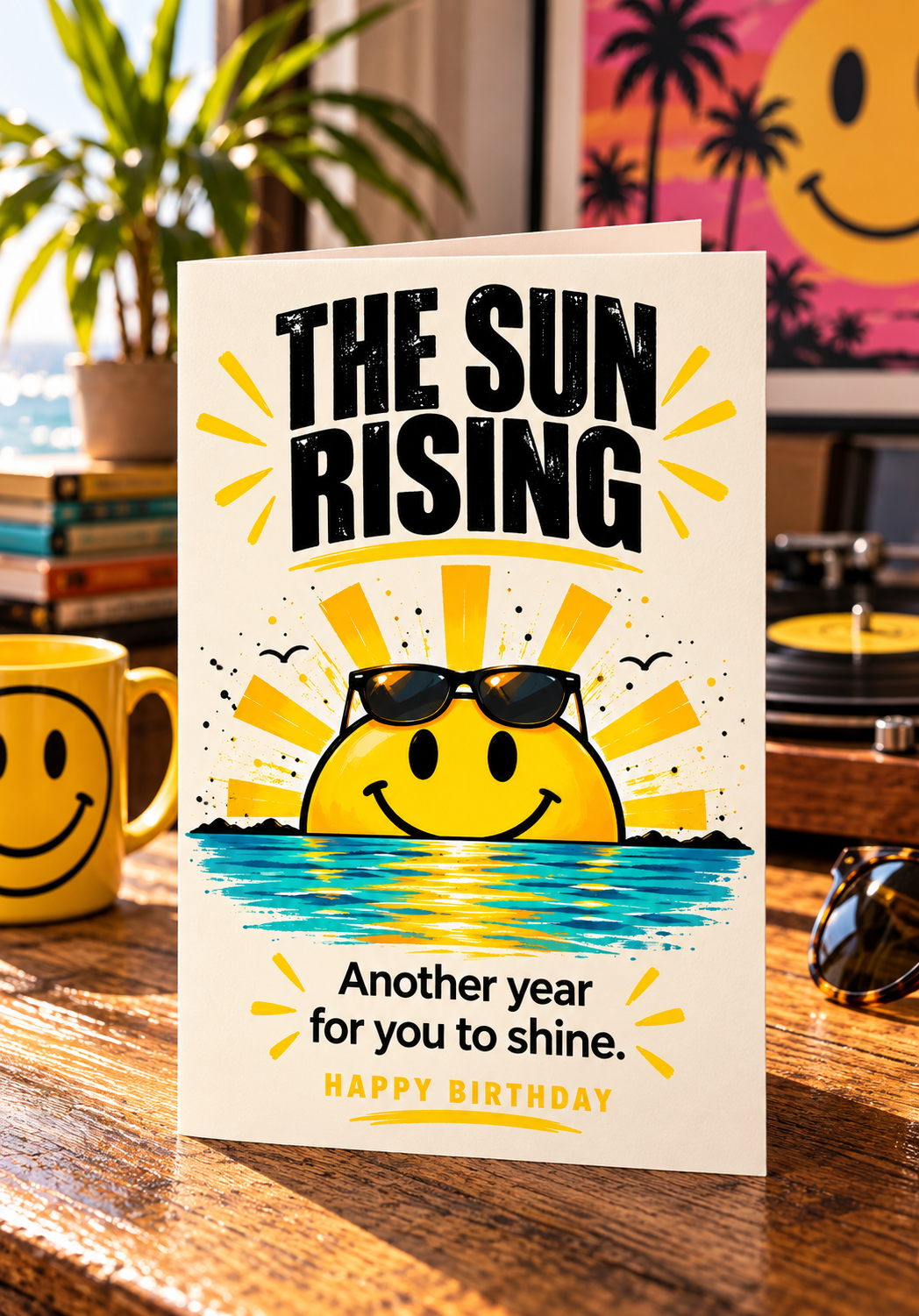 Smiley Birthday Card: The Sun Rising, Happy Greeting Card