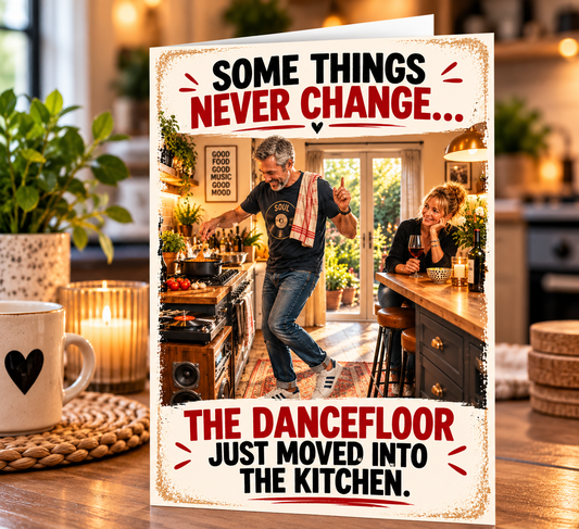 Funny Gen X Birthday Card, Dancing Card, Music Lover Birthday Card, Vinyl Lover Card, Northern Soul Inspired, Motown Fan, Funny Husband Card