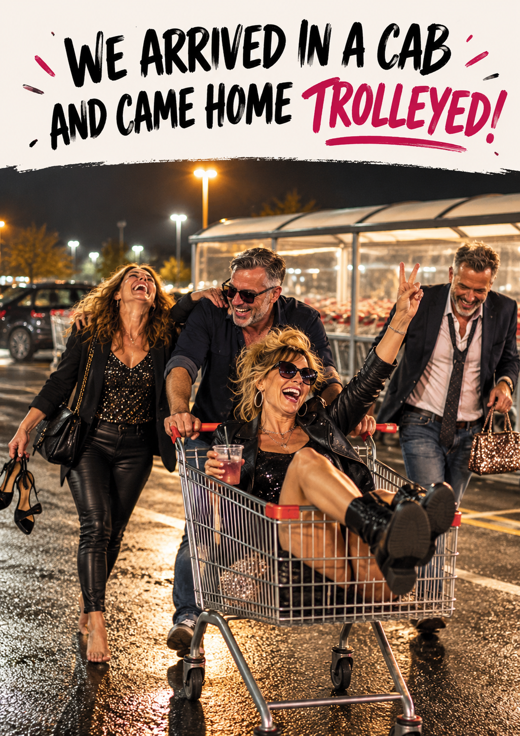 Gen X Birthday Card: Arrived in Cab, Came Home Trolleyed Humour