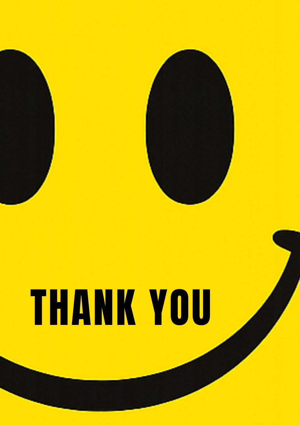 Smiley Thank You Card: Simple Appreciation Greeting, A5, Gloss UV Varnish