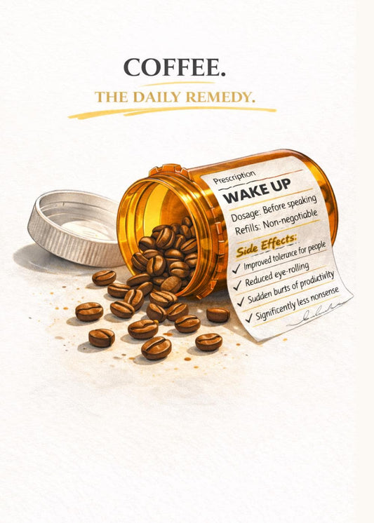Coffee Daily Remedy Card: Humorous Prescription for Coffee Lovers