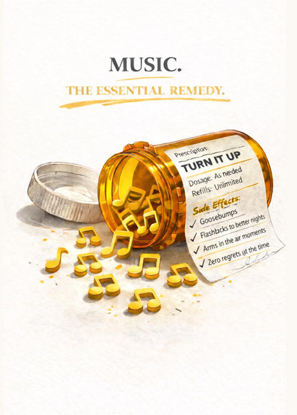 Music Essential Remedy Card: Turn It Up Prescription Greeting Card