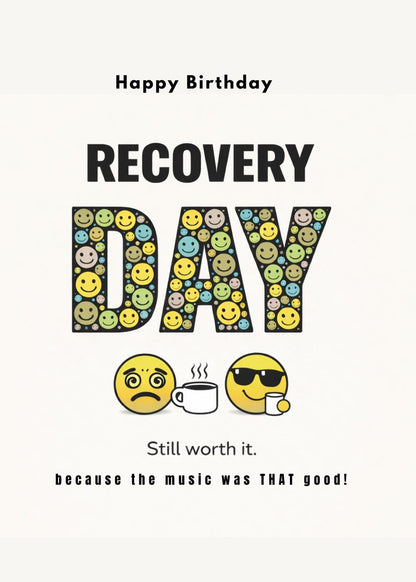 Gen X Birthday Card: Recovery Day Rave Nostalgia, House Music Friend Birthday