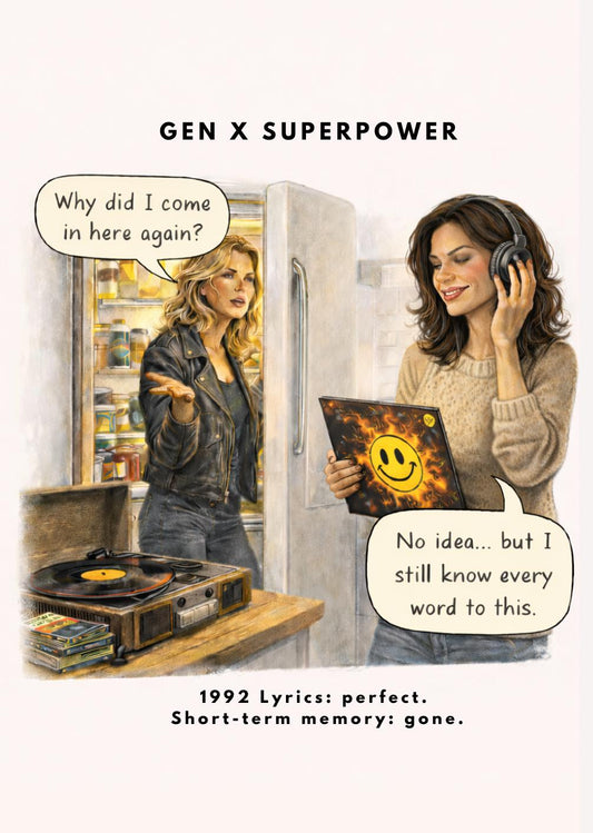 Gen X Birthday Card – 1992 Lyrics Short-Term Memory Gone, 90s Nostalgia Humour