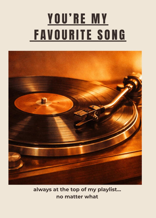 Romantic Vinyl Record Card: Funk & Soul Music Love Greeting (A5 Size)