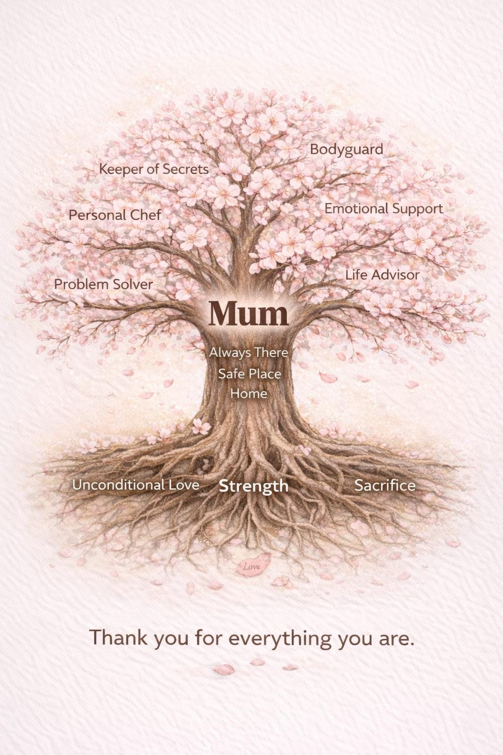 Mum Tree of Life Card: Birthday, Mother's Day, Thank You – Sentimental Greeting