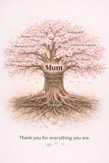 Mum Tree of Life Card: Birthday, Mother's Day, Thank You – Sentimental Greeting