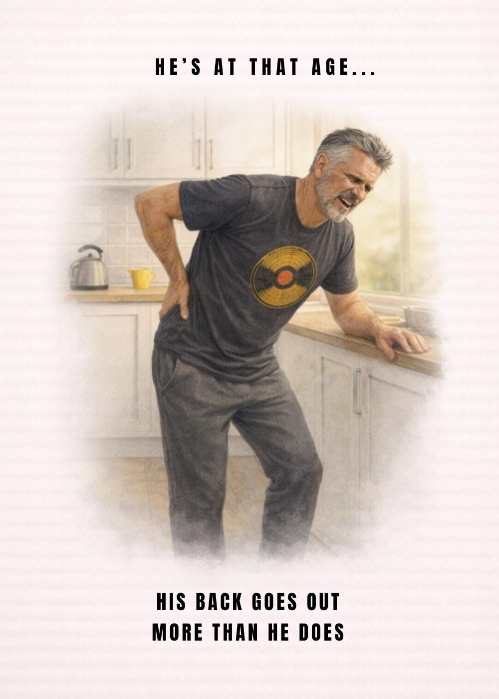 Funny Dad Birthday Card: Back Goes Out More Than He Does – Father’s Day