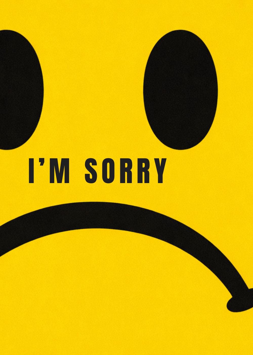 Funny Sorry Card: Minimalist Smiley Face Apology Greeting Card