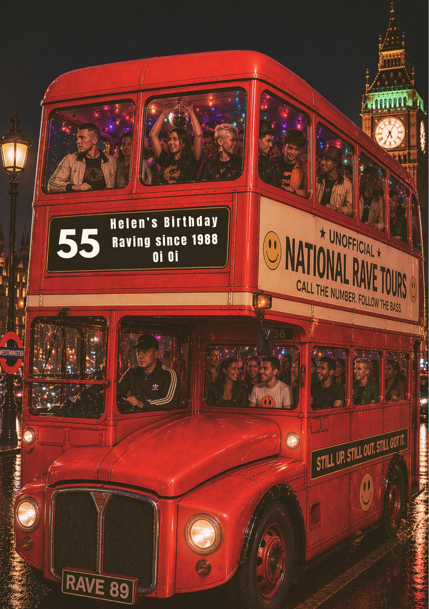 Personalised Engagement Card * Custom Couple Card * Rave Bus Card * Just Engaged Gift * Funny Engagement Card * Names & Message
