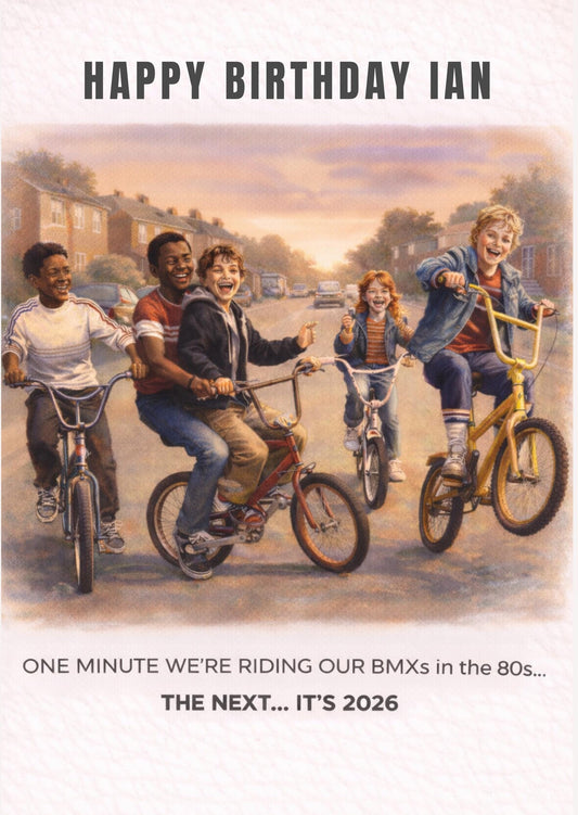 Funny Gen X Birthday Card for Him * 80s BMX Nostalgia Card * Personalised Birthday Card Dad Husband * Retro Childhood Memories Card