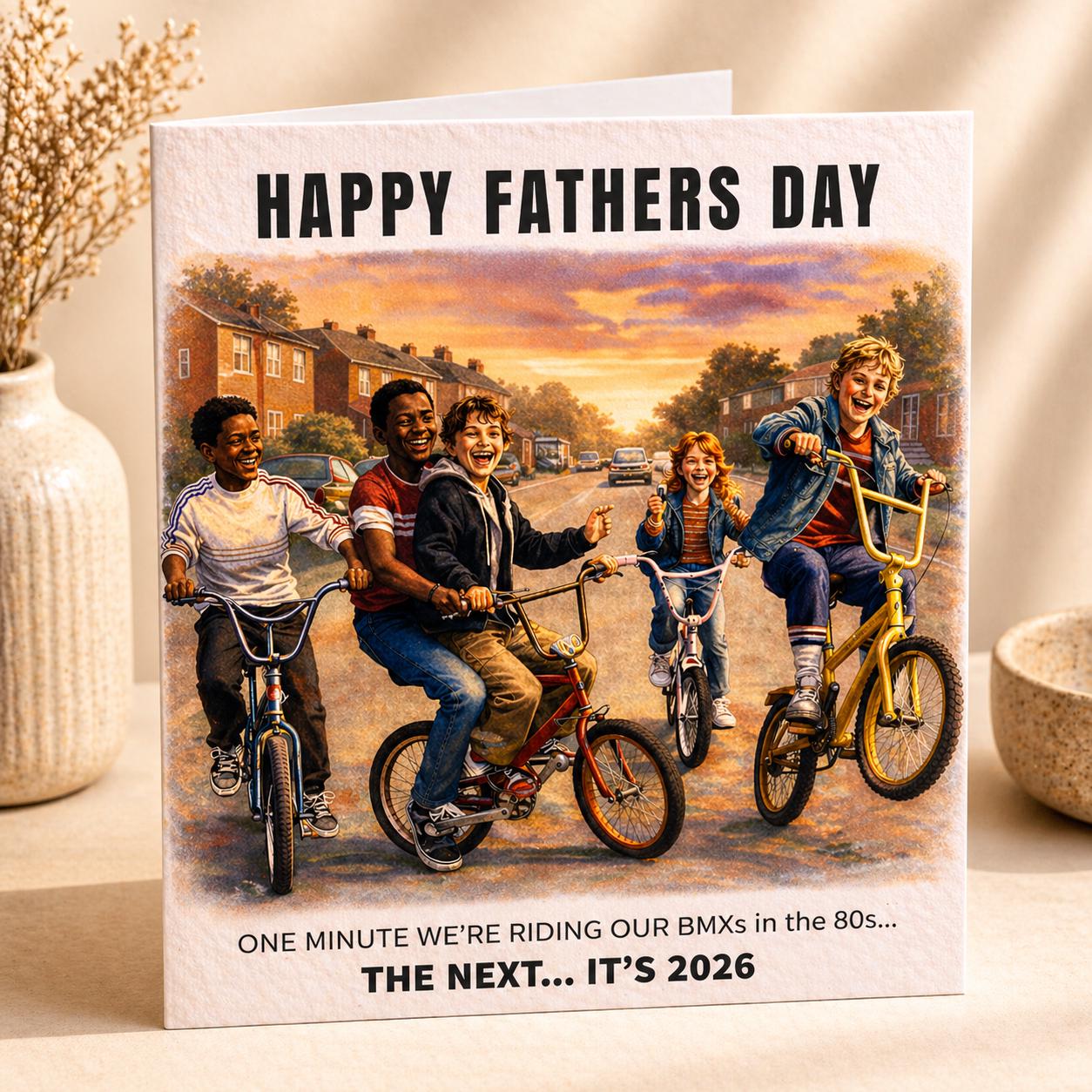 Funny Father’s Day Card from Kids * 80s BMX Nostalgia Card for Dad * Gen X Dad Birthday Card * Retro Childhood Memories * Personalised Card