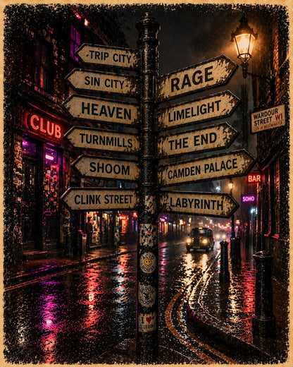 London Club Nights Card: 90s Rave Culture, Turnmills, Heaven, Shoom, Gen X Nostalgia (Birthday)