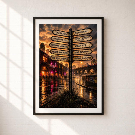 Northern Nightlife Print * Hacienda Poster * Rave Culture Wall Art * 90s Clubbing Decor * Manchester Liverpool Print * Music Lover Gift