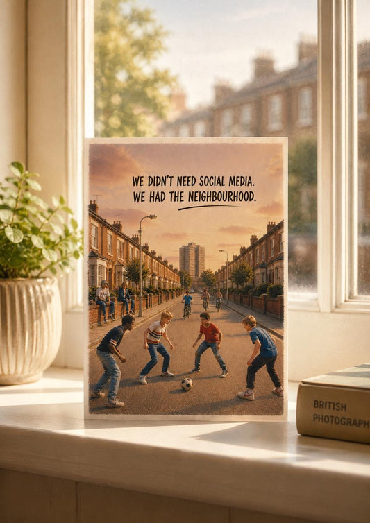 We Didn’t Need Social Media Card * Gen X Nostalgia Birthday Card * 80s Childhood Street Football BMX Retro Greeting Card *Childhood Memories
