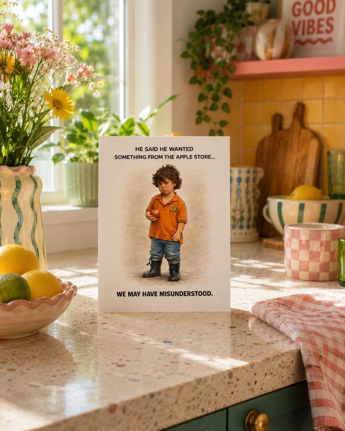 Funny Apple Store Birthday Card: Son, Brother, Teen Tech Joke Greeting (A5)