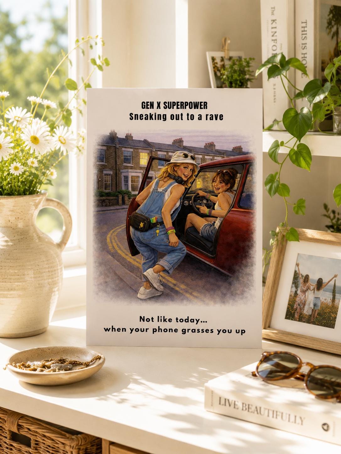 Gen X Rave Card: Sneaking Out Nostalgia, 90s Humour Birthday Greeting