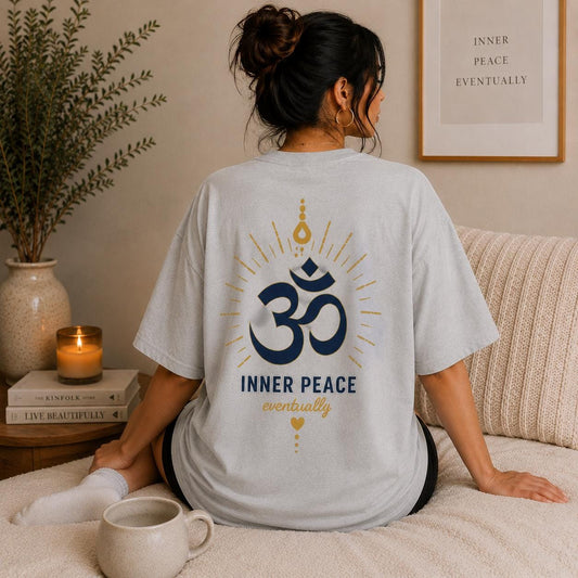 Inner Peace Eventually, Oversized Graphic T-Shirt, Premium Unisex Calm Collection Tee, Studio Gen UK