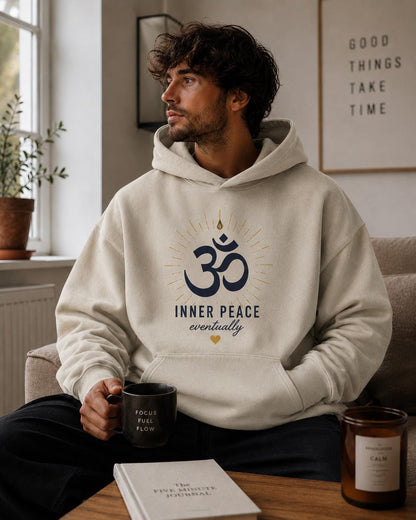 Inner Peace Eventually Hoodie, Spiritual Hoodie, Meditation Hoodie, AS Colour Relax Faded Hood, Wellness Hoodie, Minimalist Hoodie