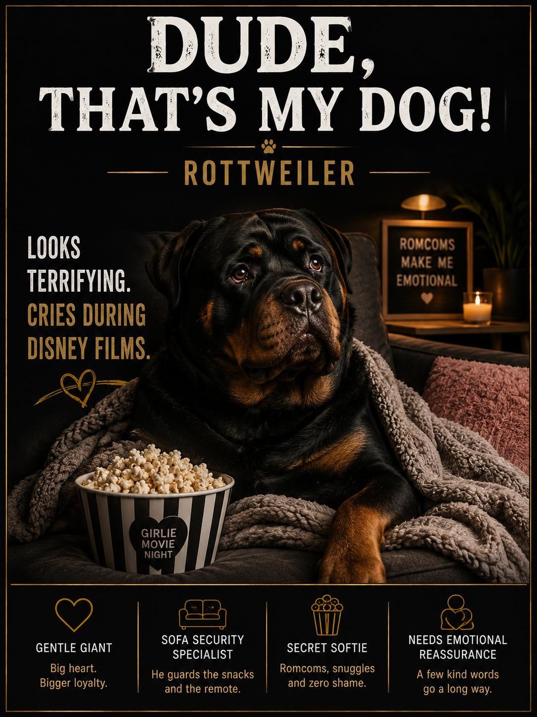 Personalised Boss Dog Card, Dude That’s My Dog, Rottweiler, German Shepherd, Doberman, Staffy, Bull