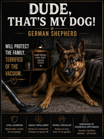 Personalised Boss Dog Card, Dude That’s My Dog, Rottweiler, German Shepherd, Doberman, Staffy, Bull