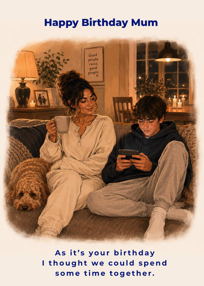 Funny Birthday Card for Mum from Son * Frankie’s World * Teen Son Humour Card * Modern Mum Birthday Card