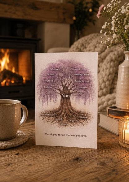 Nan Tree of Life Card: Birthday, Thank You, Sentimental Grandmother Gift
