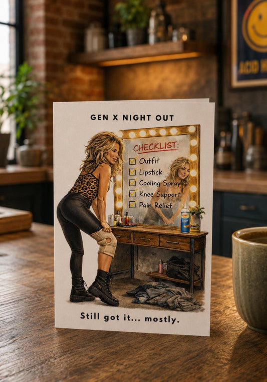 Gen X Birthday Card: Humorous Getting Old Joke, 40th 50th Birthday Greeting