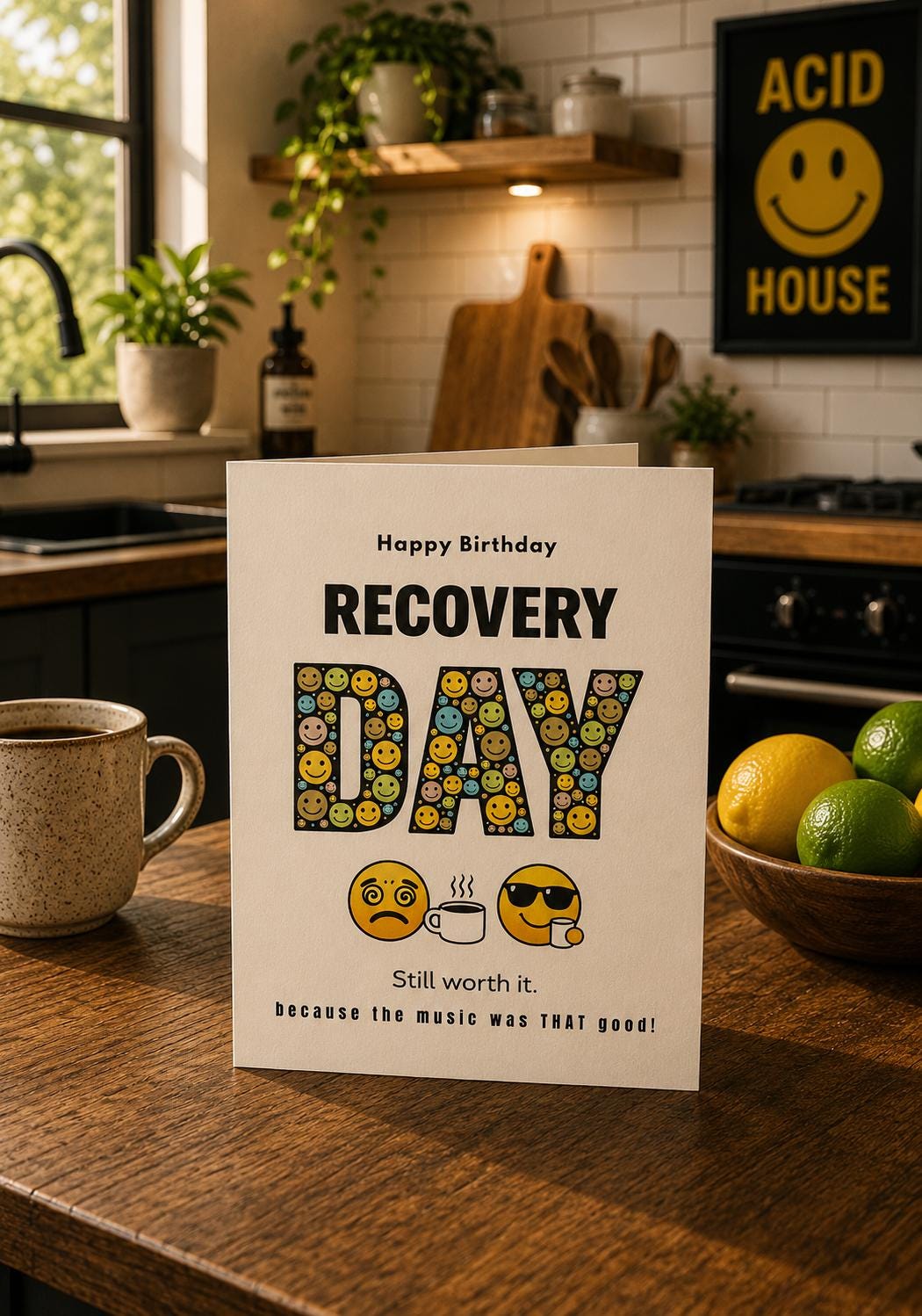 Gen X Birthday Card: Recovery Day Rave Nostalgia, House Music Friend Birthday