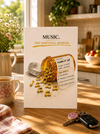 Music Essential Remedy Card: Turn It Up Prescription Greeting Card
