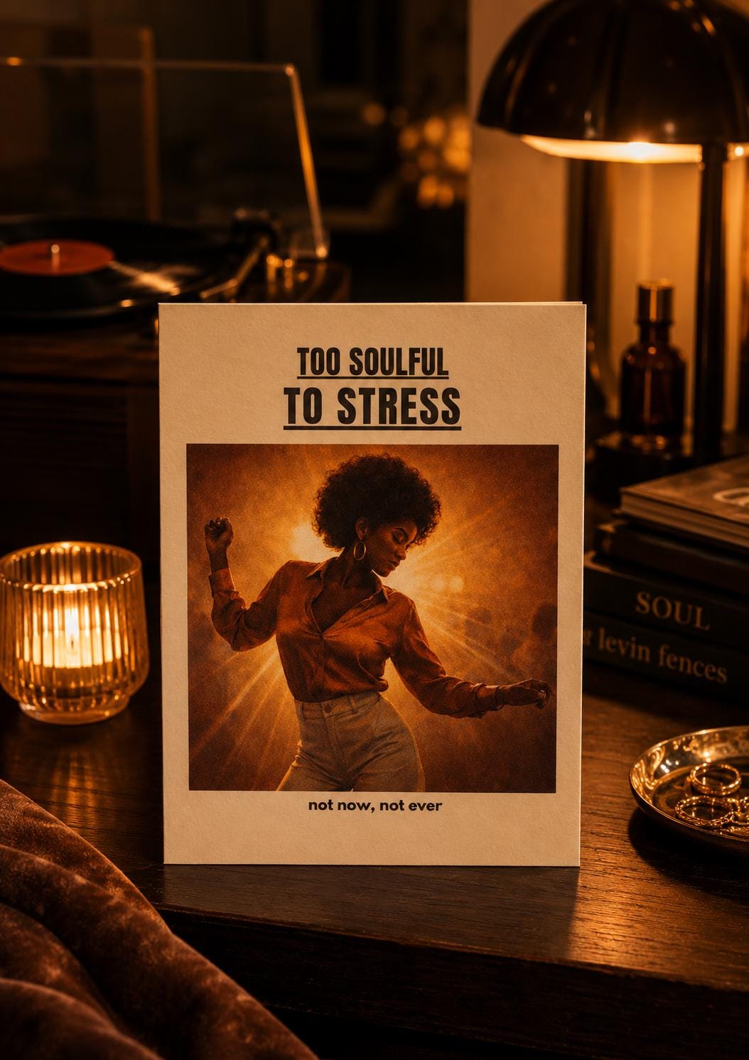 Too Soulful To Stress Empowerment Card – Funk & Soul Collection Vibes