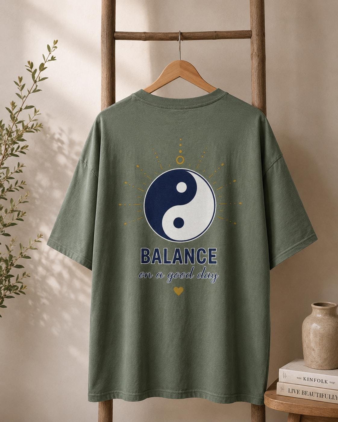Balance On A Good Day, Oversized Graphic T-Shirt, Premium Unisex Calm Collection Tee, Studio Gen UK