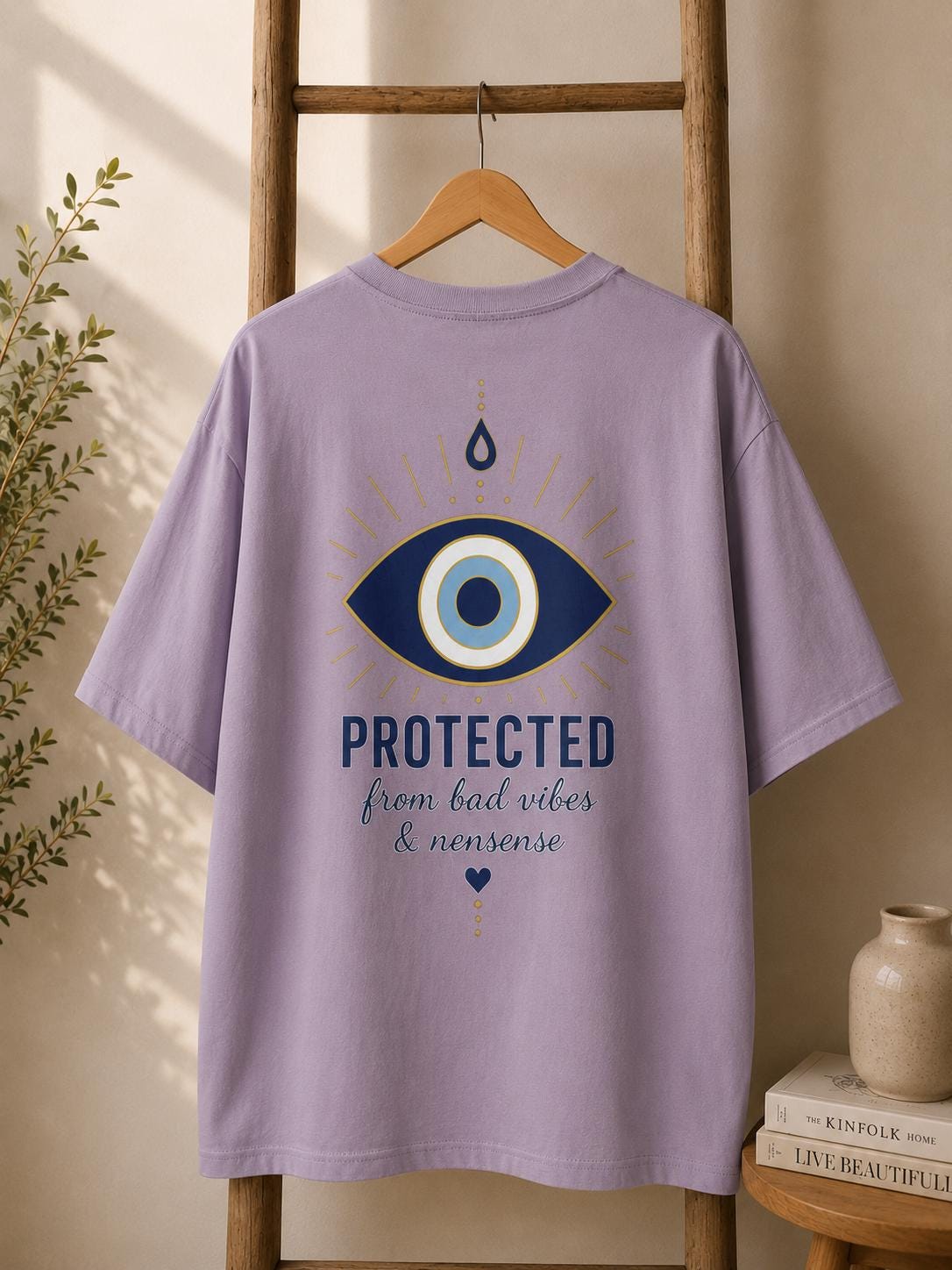 Protected From Bad Vibes & Nonsense, Oversized Graphic T-Shirt, Premium Unisex Calm Collection Tee Studio Gen UK