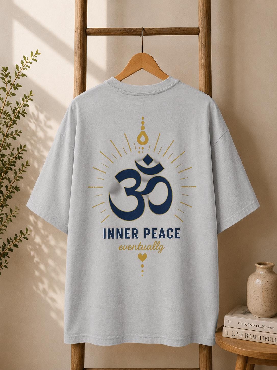 Inner Peace Eventually, Oversized Graphic T-Shirt, Premium Unisex Calm Collection Tee, Studio Gen UK