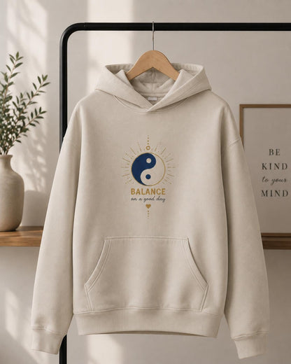 Balance On A Good Day Hoodie, Relaxed Fit AS Colour Hoodie, Minimalist Spiritual Hoodie, Wellness Hoodie, Unisex Oversized Hoodie