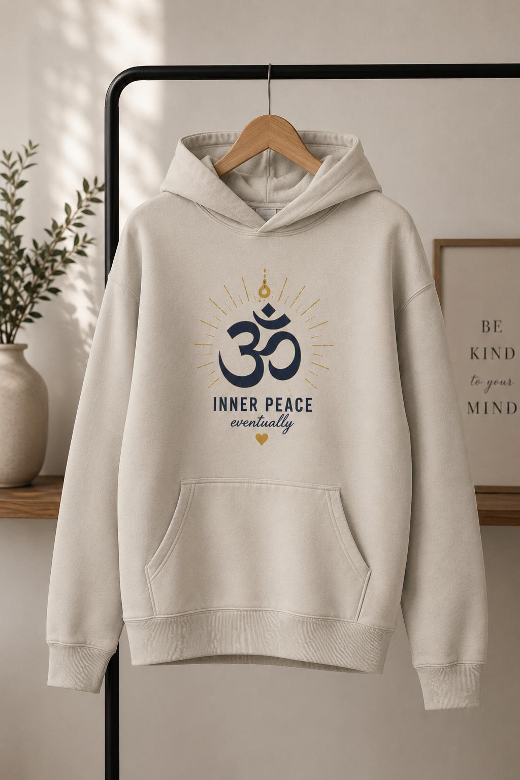 Inner Peace Eventually Hoodie, Spiritual Hoodie, Meditation Hoodie, AS Colour Relax Faded Hood, Wellness Hoodie, Minimalist Hoodie