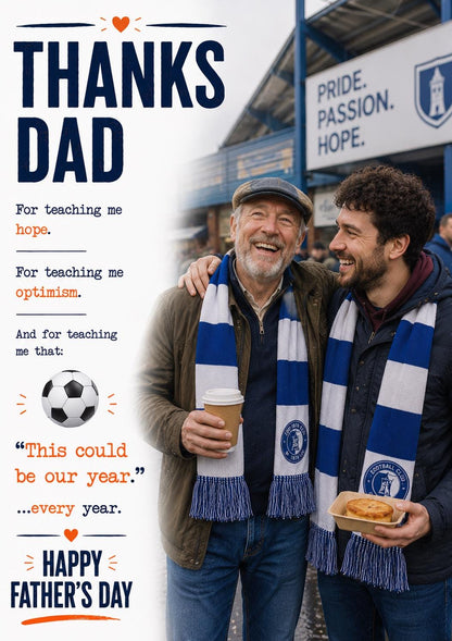 Thanks Dad Collection | Personalised Dad Card | Upload Your Photo | Fishing, Football, Golf, Rugby & Pub Designs