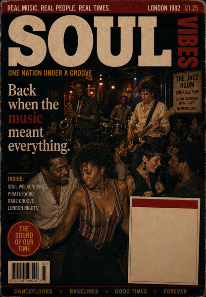 Personalised Soul Music Card, for any occasion, Our Song Jazz Funk Card, Retro Music Birthday Card
