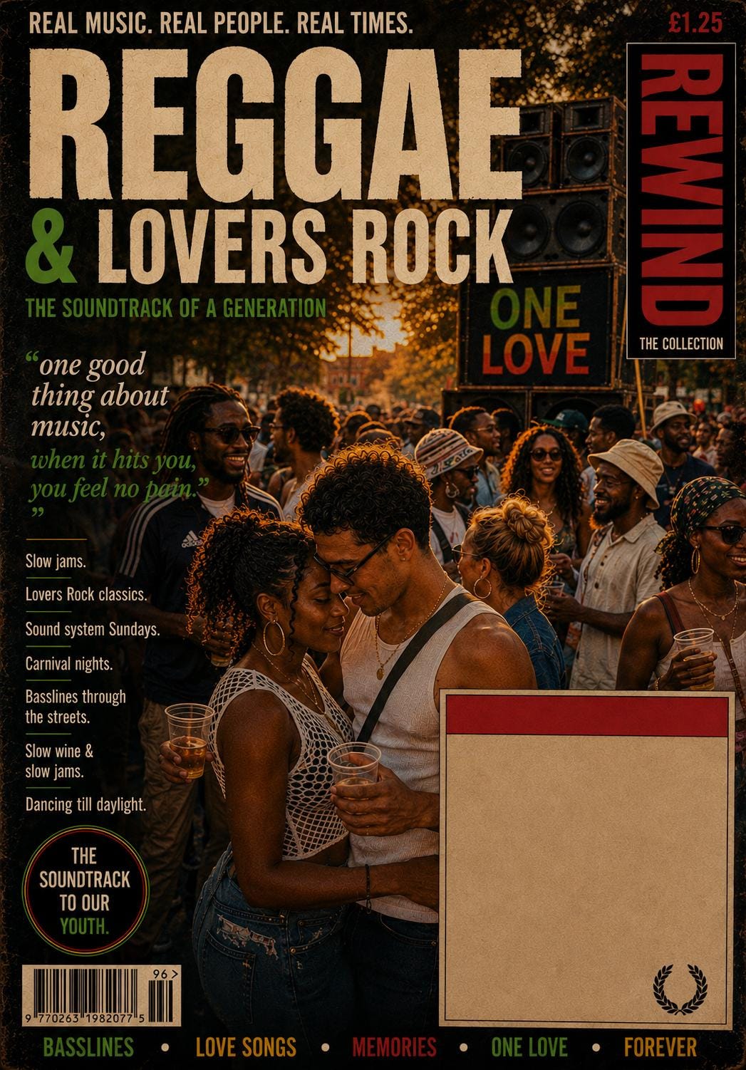 Personalised Reggae Card, Lovers Rock Anniversary Card, Music Lovers Birthday Gift, Our Song Card