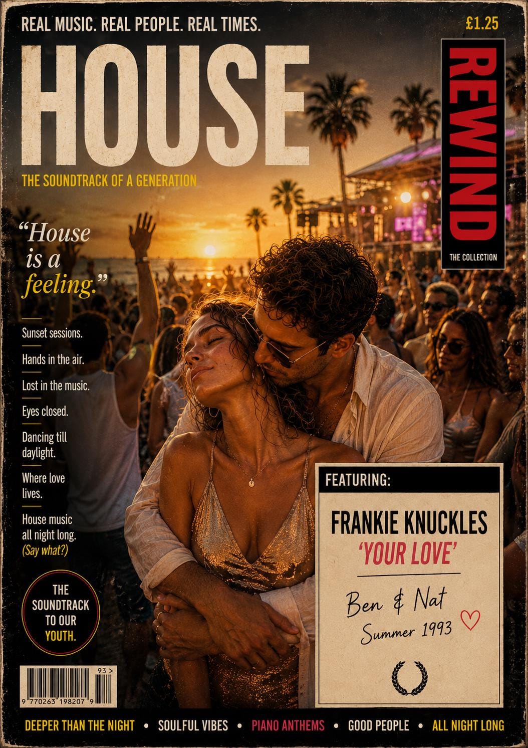 Personalised House Music Card, Ibiza Anniversary Card, Dance Music Lovers Gift, Our Song Card
