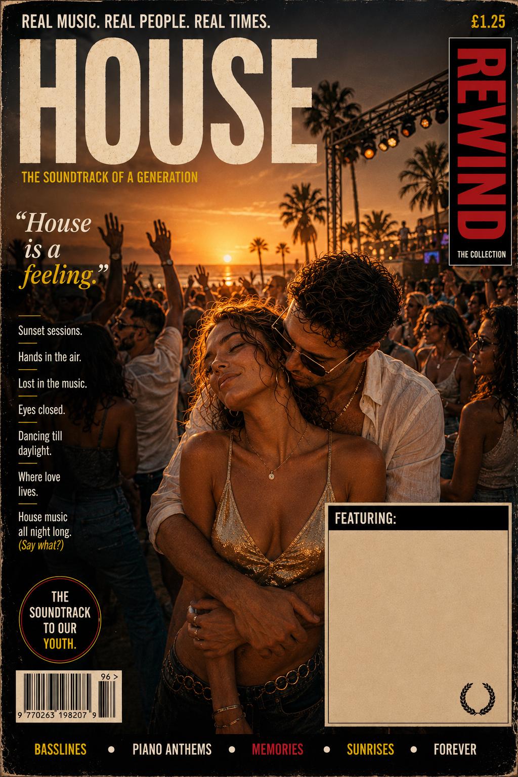 Personalised House Music Card, Ibiza Anniversary Card, Dance Music Lovers Gift, Our Song Card
