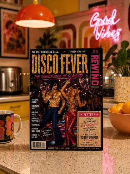Personalised Disco Card, 70s Disco Anniversary Card, Retro Music Lovers Gift, Our Song Card