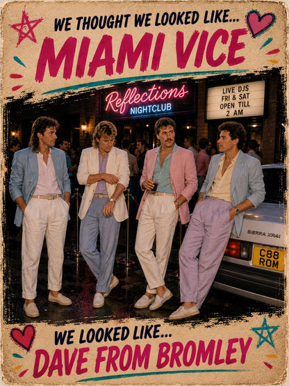 Funny Miami Vice Greeting Card, Gen X Nostalgia, 80s Birthday Card, Funny Mens Birthday Card, Retro Nightclub Card, Miami Vice Generation
