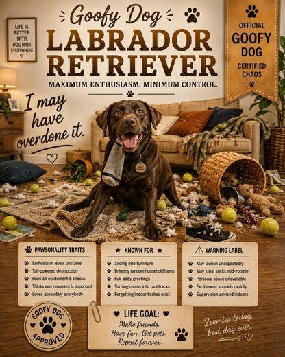 Personalised Goofy Dog Card, Snack-Time Collection, Chaos Dog Gift, Boxer, Golden Retriever, Labrador, English Bulldog, Spaniel