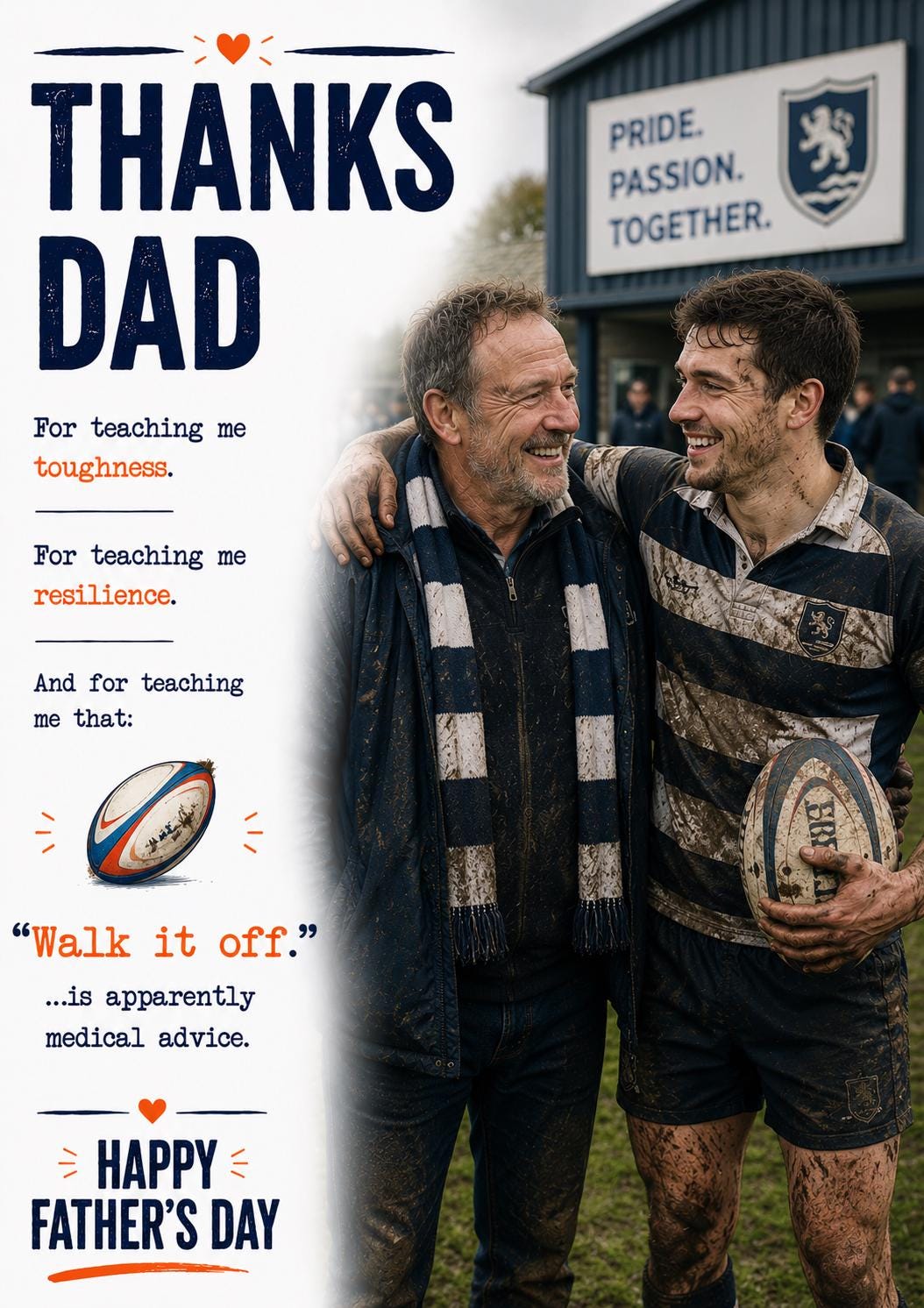 Thanks Dad Collection | Personalised Dad Card | Upload Your Photo | Fishing, Football, Golf, Rugby & Pub Designs