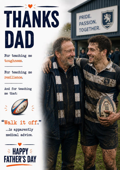 Thanks Dad Collection | Personalised Dad Card | Upload Your Photo | Fishing, Football, Golf, Rugby & Pub Designs